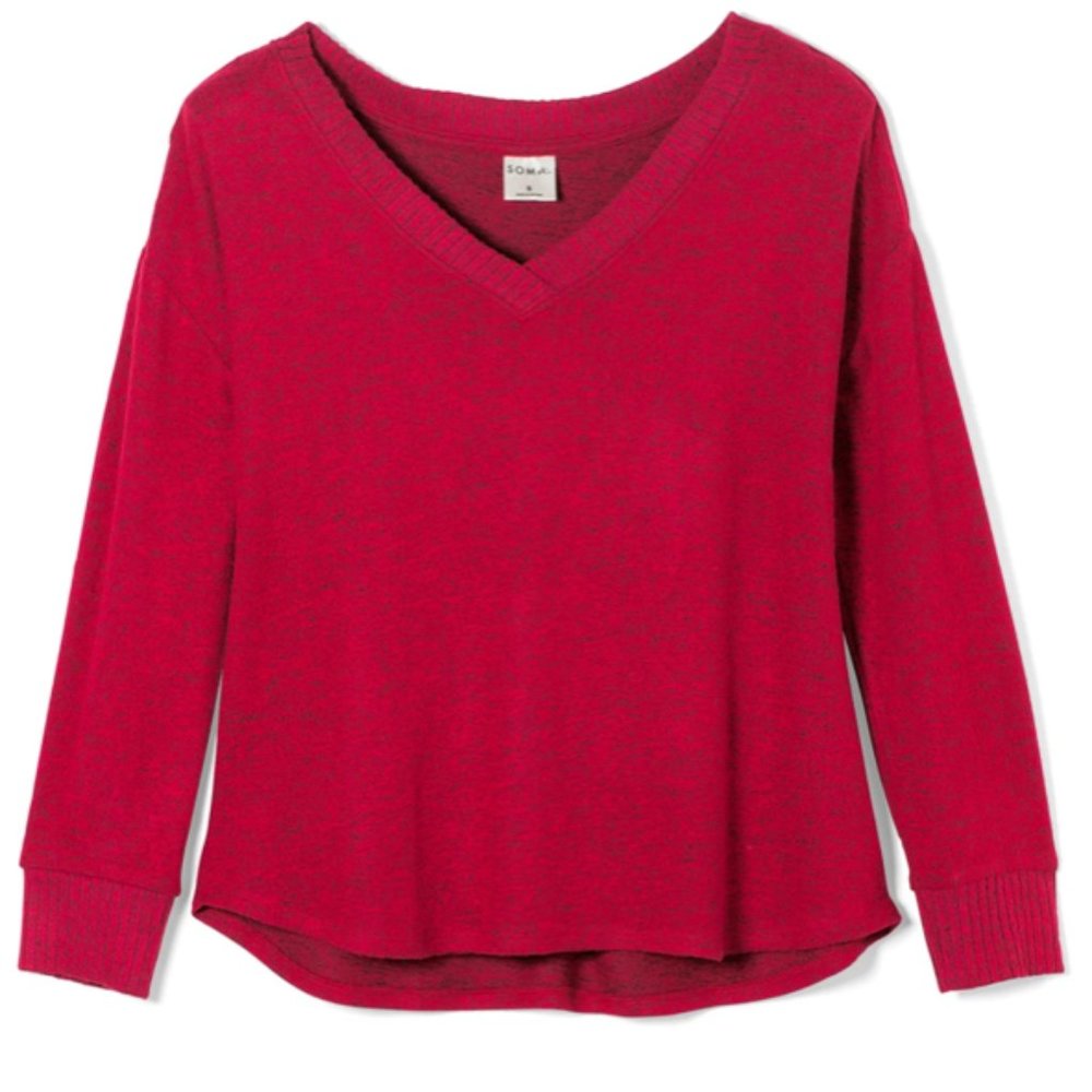 NWT Soma Brushed Cozy Pajama Lounge Set Red - Picture 5 of 9